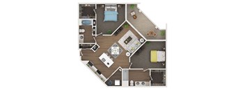 2 bed 2 bath apartment floor plan