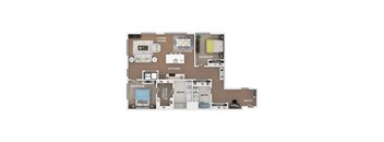 2 bed 2 bath apartment floor plan