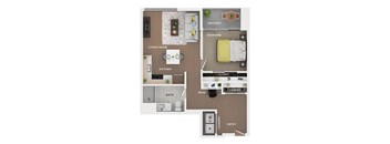 1 bed 1 bath apartment floor plan