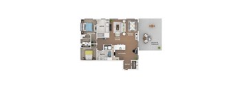 2 bed 2 bath apartment floor plan