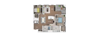 2 bed 2 bath apartment floor plan