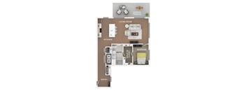 1 bed 1 bath apartment floor plan