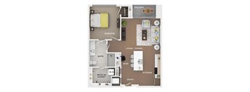 1 bed 1 bath apartment floor plan