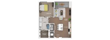 1 bed 1 bath apartment floor plan