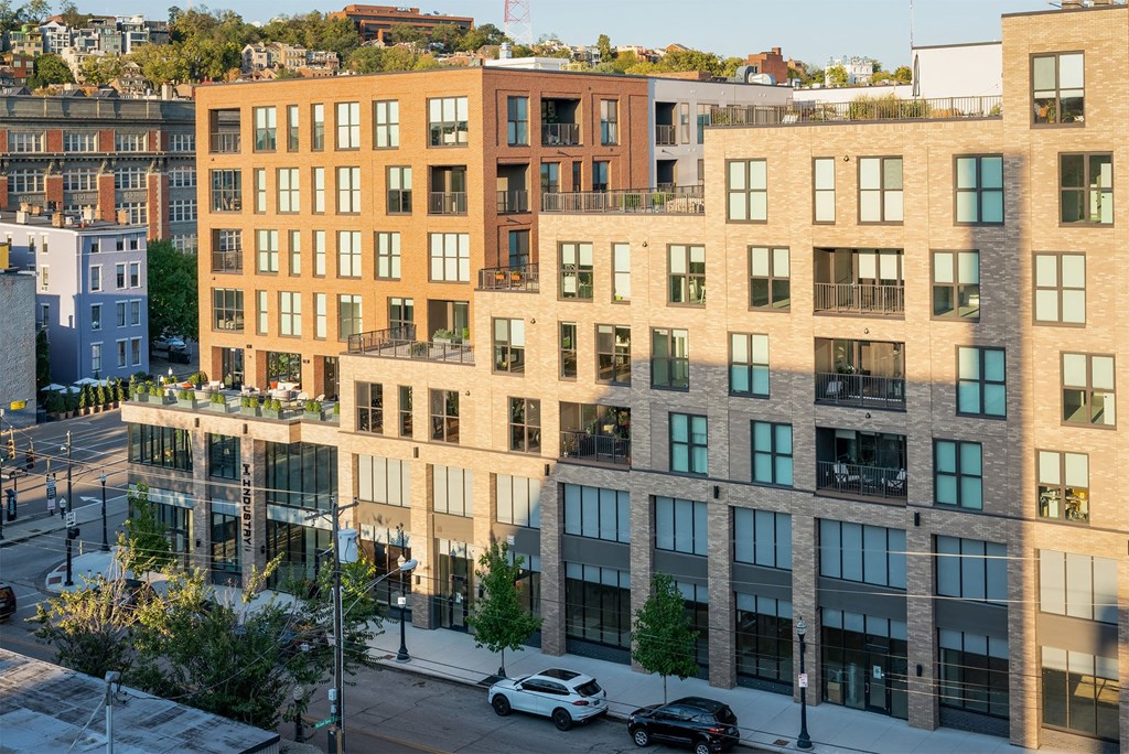 a view of the city from the roof of a building
