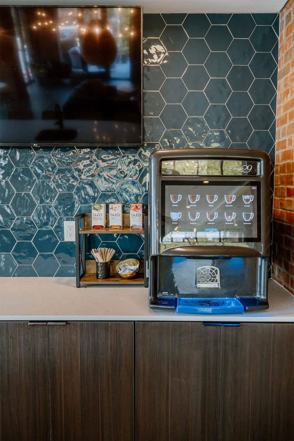 a coffee machine sitting on top of a counter