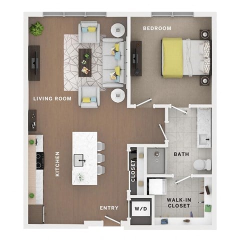 1 bed 1 bath apartment floor plan