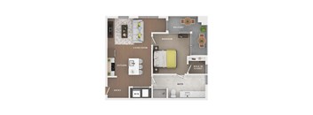 1 bed 1 bath apartment floor plan