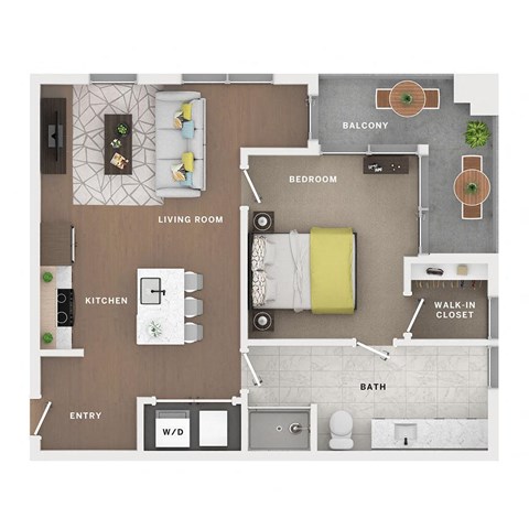 1 bed 1 bath apartment floor plan