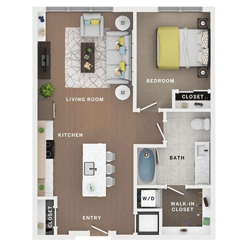 1 bed 1 bath apartment floor plan