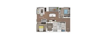 2 bed 2 bath apartment floor plan