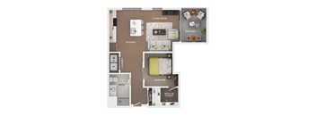 1 bed 1 bath apartment floor plan