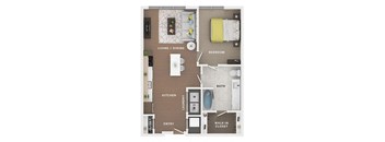 1 bed 1 bath apartment floor plan