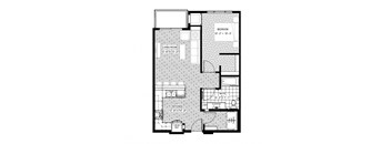 1 bed 1 bath apartment floor plan