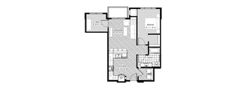 1 bed 1 bath apartment floor plan
