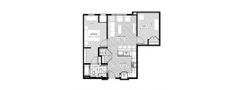 1 bed 1 bath apartment floor plan