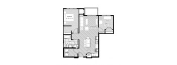 1 bed 1 bath apartment floor plan