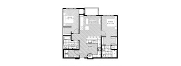 2 bed 2 bath apartment floor plan