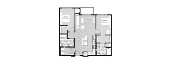 2 bed 2 bath apartment floor plan