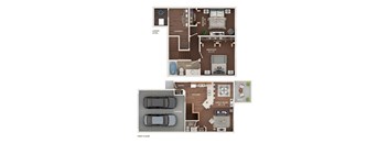 2 bed 1.5 bath condo floor plan
