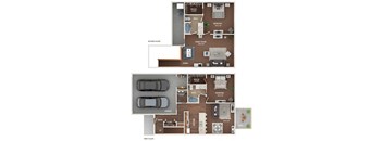 a floor plan of a house with a garage and a bedroom