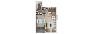 1 bed 1 bath apartment floor plan