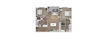 A floor plan of a house with labeled rooms such as Bath, Kitchen, Living Room, Bedroom, Balcony, and Entry.