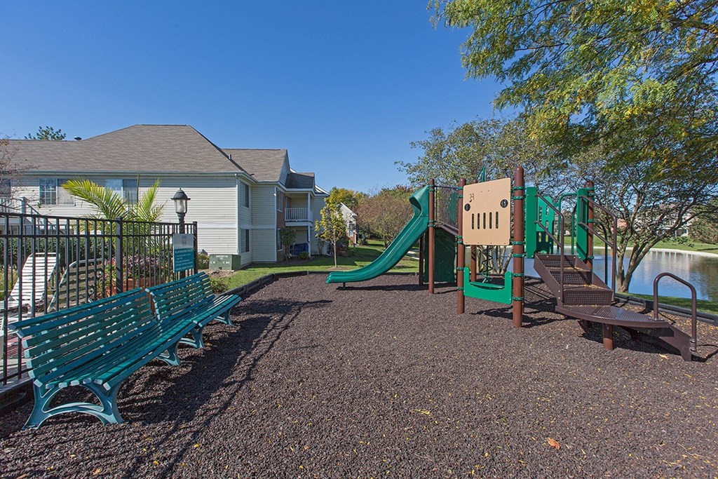 the preserve at ballantyne commons playground with slides and benches