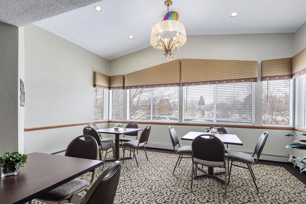 living room with tables and chairs