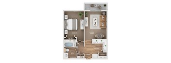 A floor plan of a home showing the layout of the bedrooms, bathrooms, and other rooms.