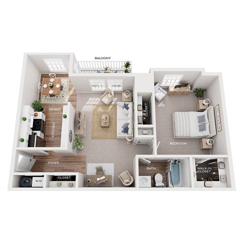 1 bed 1 bath apartment floor plan
