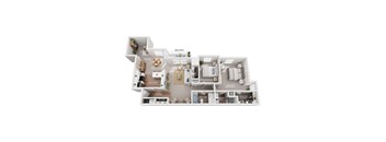 2 bed 2 bath apartment floor plan