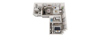1 bed 1 bath apartment floor plan