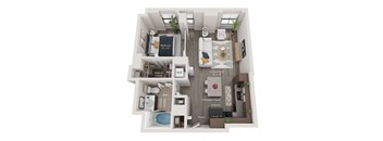 1 bed 1 bath apartment floor plan