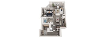1 bed 1 bath apartment floor plan