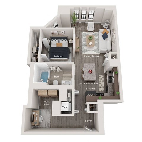 1 bed 1 bath apartment floor plan