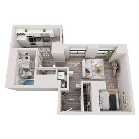 studio apartment floor plan