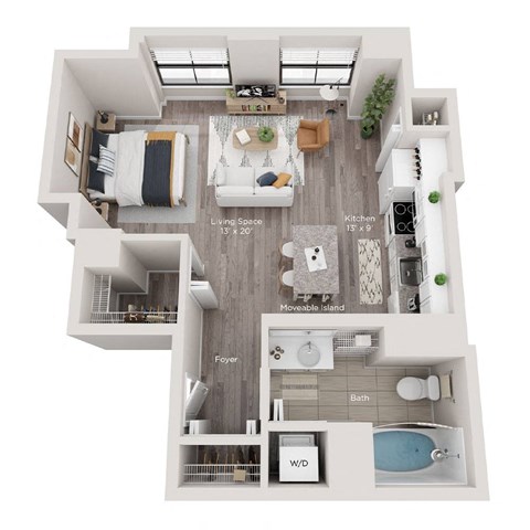 studio apartment floor plan
