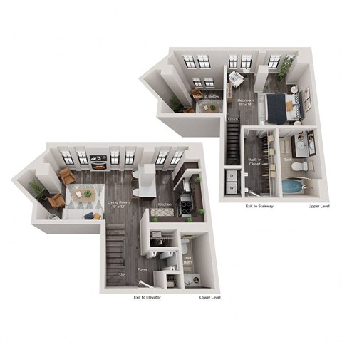 1 bed 1 bath apartment floor plan