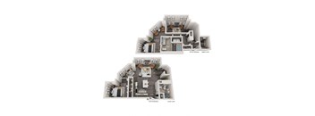 3d floor plan of a 245 sq ft apartment