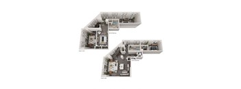 a 3 bedroom floor plan  503 square feet