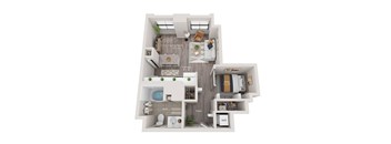 1 bed 1 bath apartment floor plan