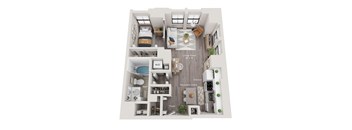 1 bed 1 bath apartment floor plan