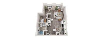 1 bed 1 bath apartment floor plan