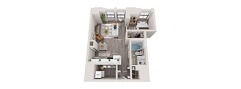 1 bed 1 bath apartment floor plan