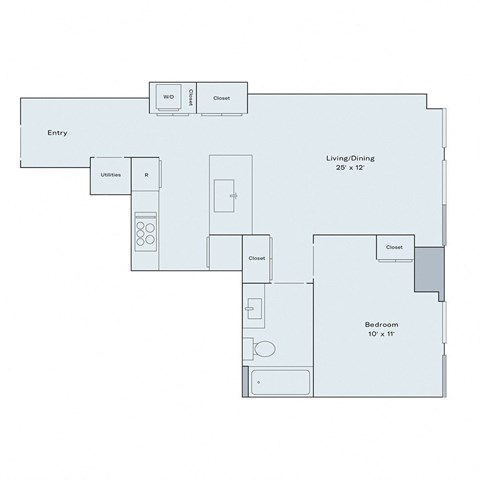 1 bed 1 bath floor plan