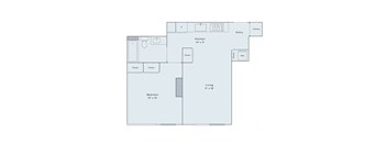 1 bed 1 bath floor plan