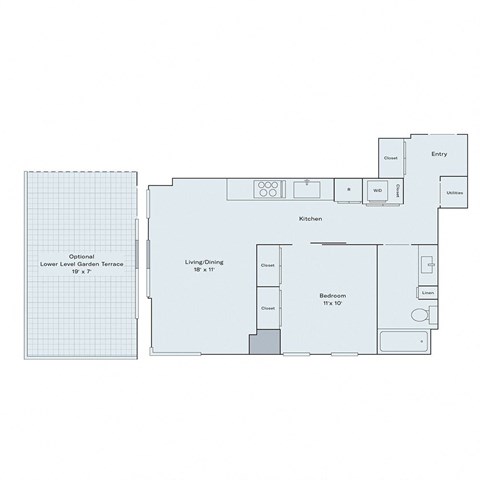 1 bed 1 bath floor plan