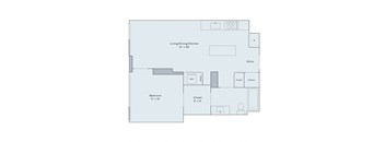 1 bed 1 bath floor plan