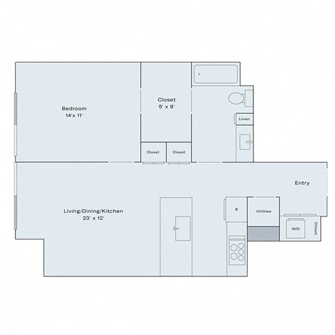 1 bed 1 bath floor plan